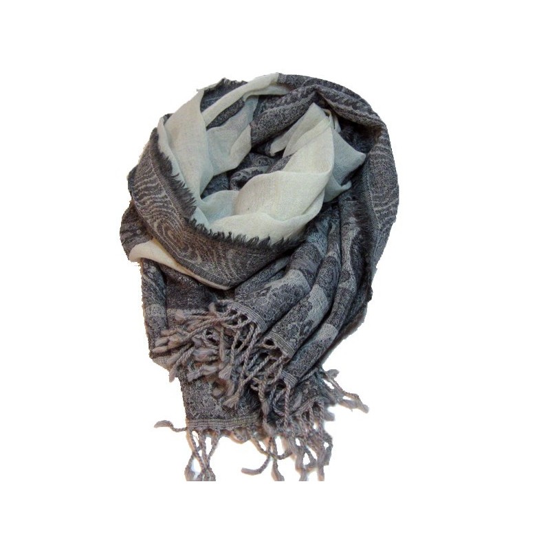 Ullskjerf, Grå/eggeskallhvit