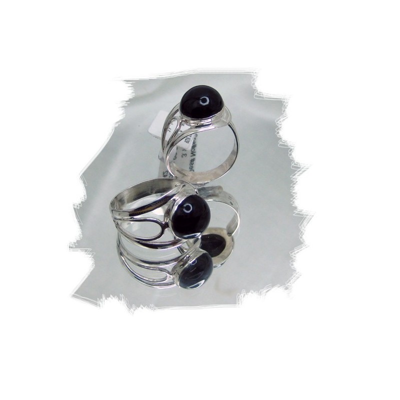 Sølvring m/onyx regulebar