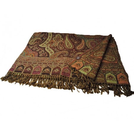 Ullpledd i merinoull - Vårgrønn/lilla