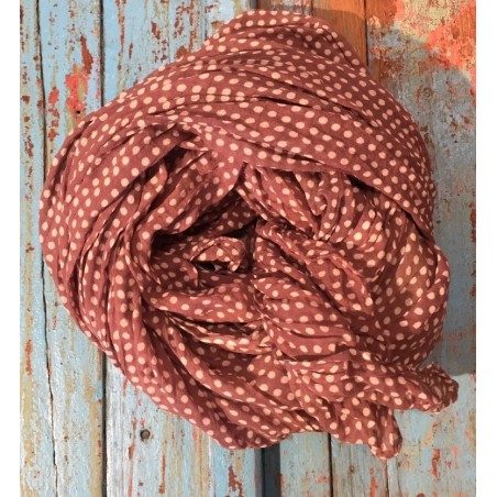 Bomullskjerf, rosa m/ polkadots