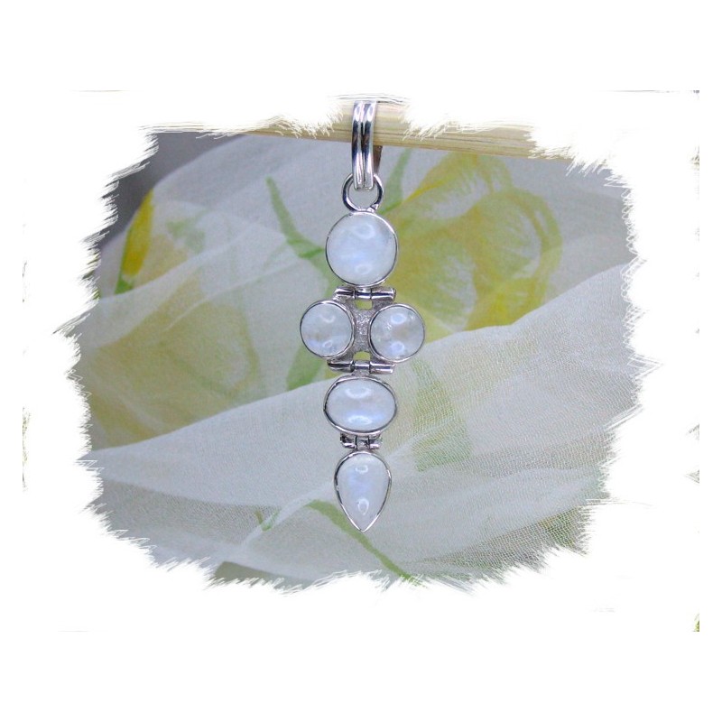 Anheng, Måne-engel i sølv m/5 hvite månesteiner