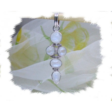 Anheng, Måne-engel i sølv m/5 hvite månesteiner