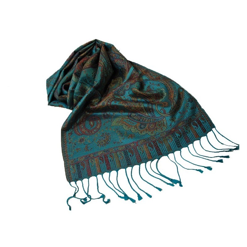 Silkeskjerf, Turkis, lilla