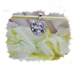 Anheng, Blue heart - sølv/m...