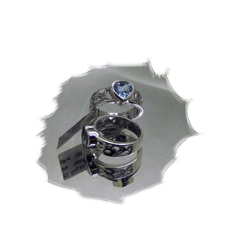 Sølvring m/hjerteformet topas