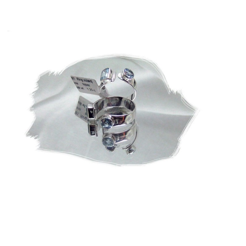 Sølvring m/topas regulerbar