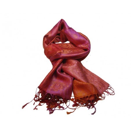 Silkeskjerf, Rød, Orange og Lilla