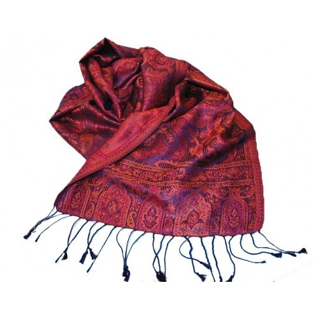 Silkeskjerf, Blå, lilla, orange